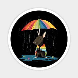 Aardvark Rainy Day With Umbrella Magnet